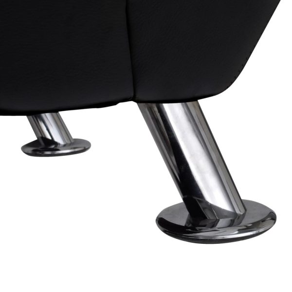 Chaise longue com almofada couro artificial preto - Image 6