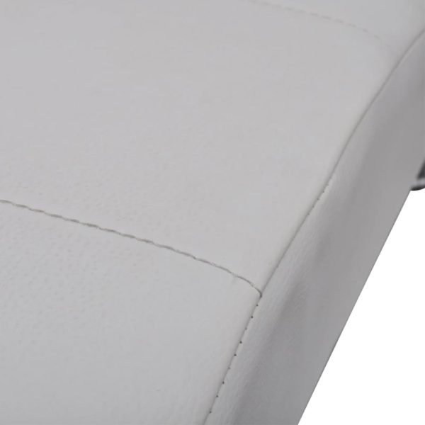 Chaise longue com almofada couro artificial branco - Image 5