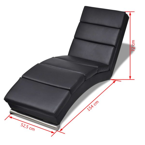 Chaise longue couro artificial preto - Image 5