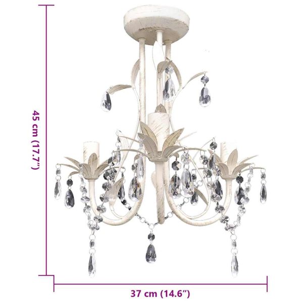 Candelabro com Cristais Pendente Elegante em branco - Image 5