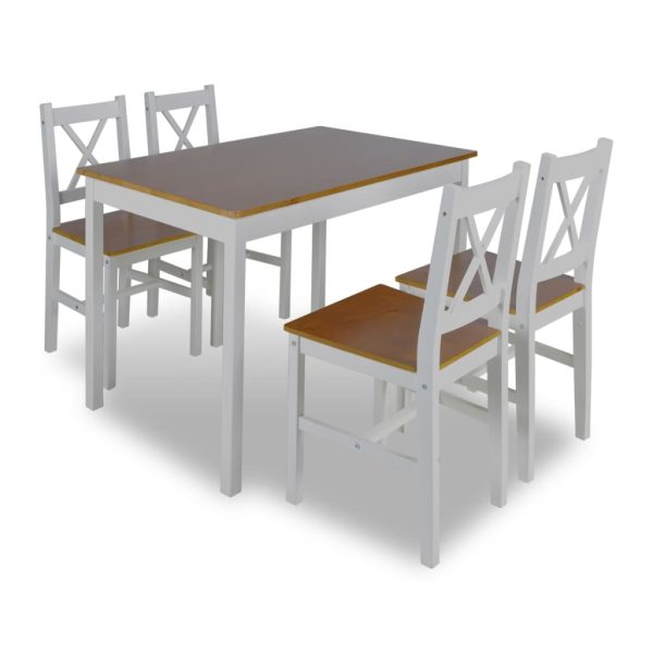 Conjunto de jantar 5 pcs castanho e branco - Image 2