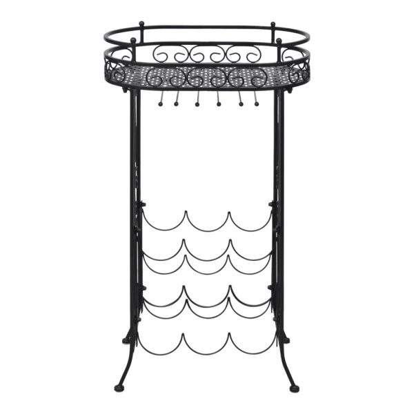 Garrafeira de metal, mesa com ganchos para 9 garrafas de vinho - Image 3