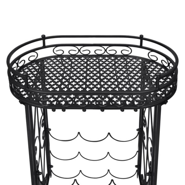 Garrafeira de metal, mesa com ganchos para 9 garrafas de vinho - Image 4