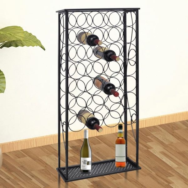 Garrafeira de metal, suporte para 28 garrafas de vinho
