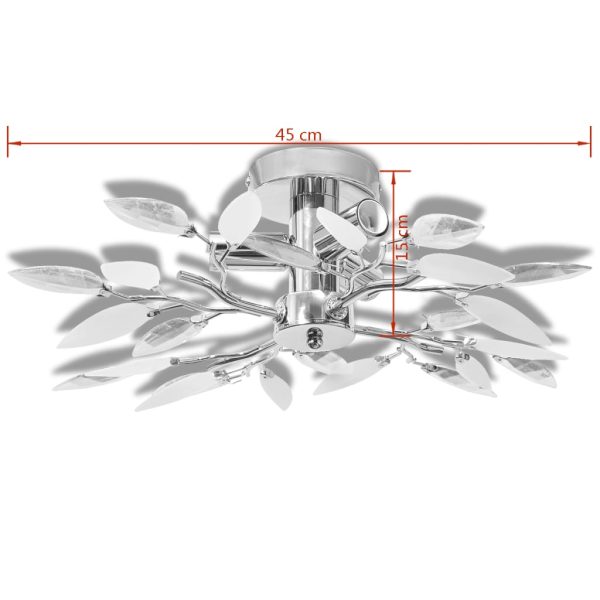 Lâmpada teto com folhas de acrílico e cristal branco & transparente - Image 4