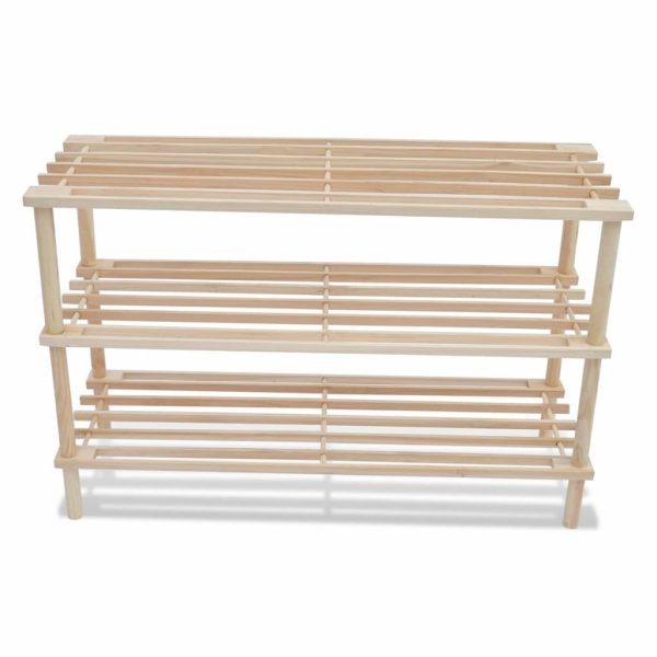 Sapateiras com 3 prateleiras 2 pcs madeira de abeto maciça - Image 3
