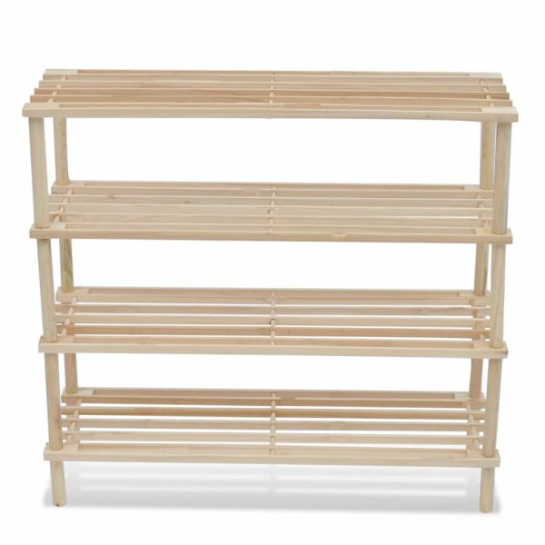 Sapateiras com 4 prateleiras 2 pcs madeira de abeto maciça - Image 3