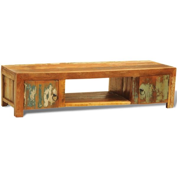 Móvel de TV vintage com 2 portas madeira reciclada