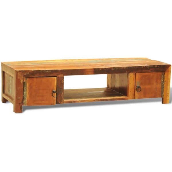 Móvel de TV vintage com 2 portas madeira reciclada - Image 3