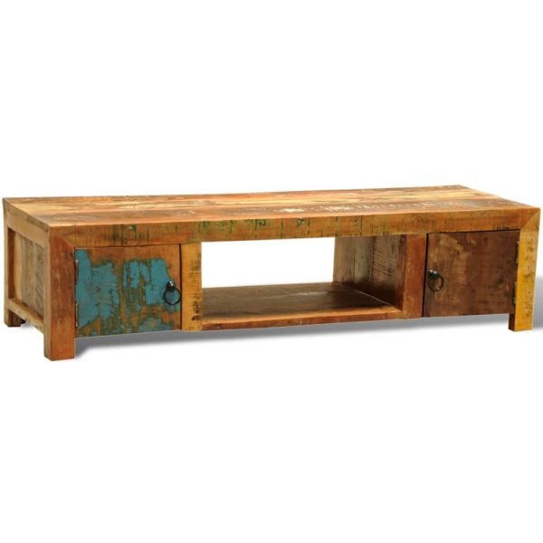 Móvel de TV vintage com 2 portas madeira reciclada - Image 4