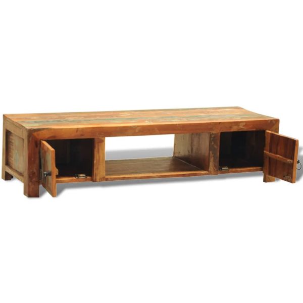 Móvel de TV vintage com 2 portas madeira reciclada - Image 6