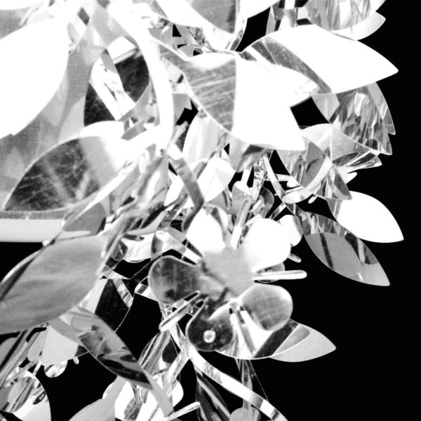 Candelabro de teto, modelo com folhas 21,5 x 30 cm, prateado - Image 4