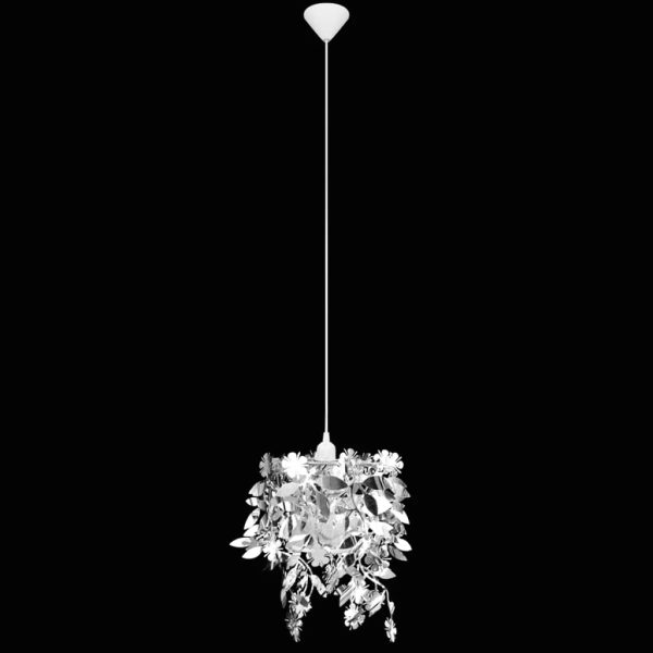 Candelabro de teto, modelo com folhas 21,5 x 30 cm, prateado - Image 5