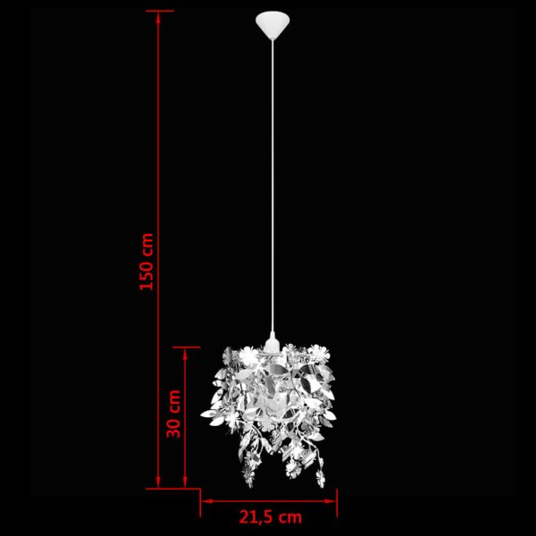 Candelabro de teto, modelo com folhas 21,5 x 30 cm, prateado - Image 9