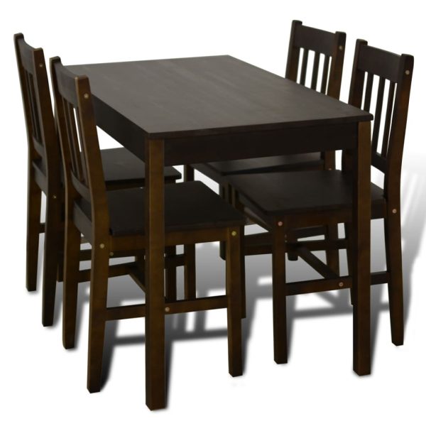 Conjunto Mesa com 4 Cadeiras / Madeira - Marrom - Image 2