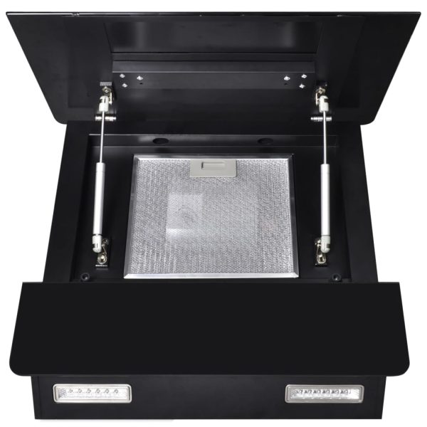 vidXL Exaustor com ecrã 600 mm vidro temperado preto - Image 4