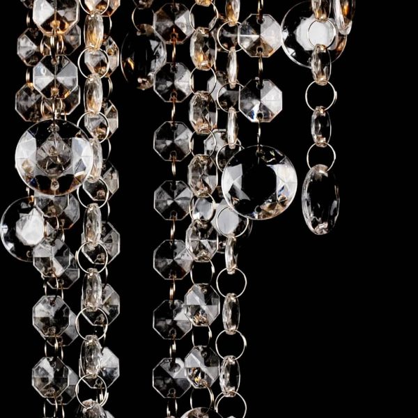 Lustre para Sala de Jantar Metalica Branca com Esferas de Cristais - Image 3