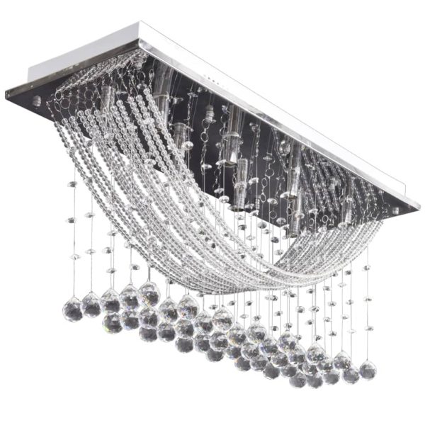 Lâmpada de teto + missangas cristal brilhantes, 8 x G9, 29 cm branco - Image 2