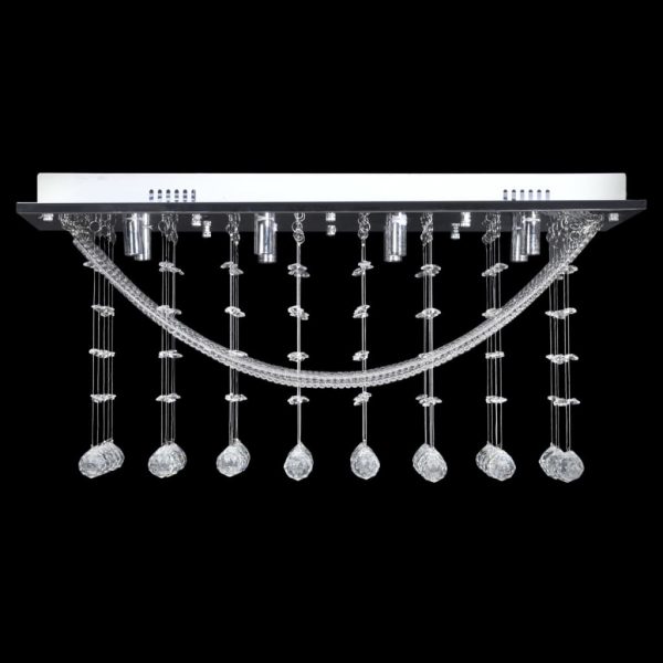 Lâmpada de teto + missangas cristal brilhantes, 8 x G9, 29 cm branco - Image 3