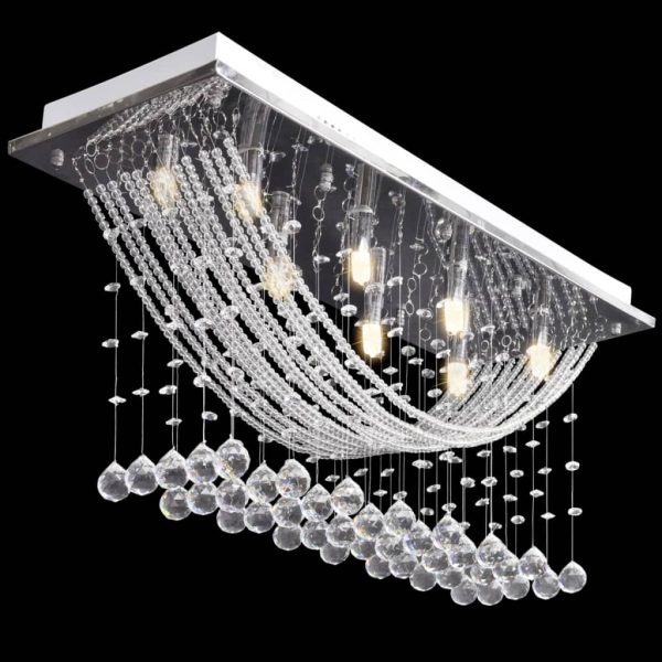 Lâmpada de teto + missangas cristal brilhantes, 8 x G9, 29 cm branco - Image 4