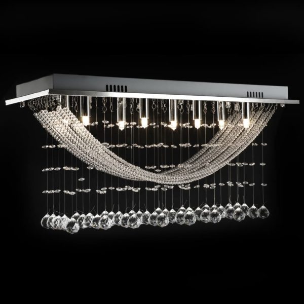 Lâmpada de teto + missangas cristal brilhantes, 8 x G9, 29 cm branco - Image 8