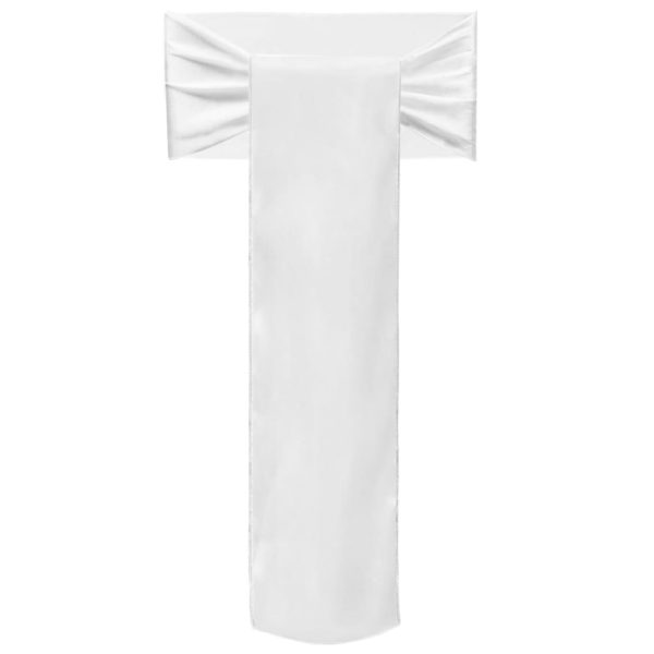 Faixa decorativa de cetim, em branco, para cadeira, 25 peças - Image 6