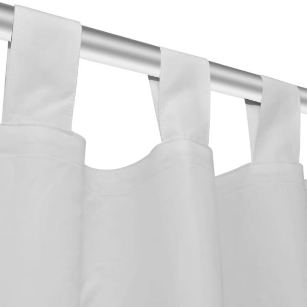 Cortinas de cetim com presilhas, 2 pcs 140 x 175 cm branco - Image 4