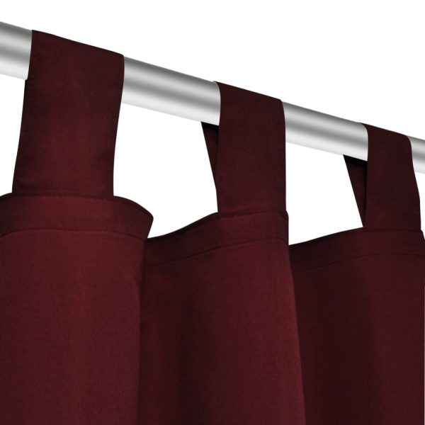 Cortinas de cetim com laços, 2 pcs, bordô, 140 x 245 cm - Image 4