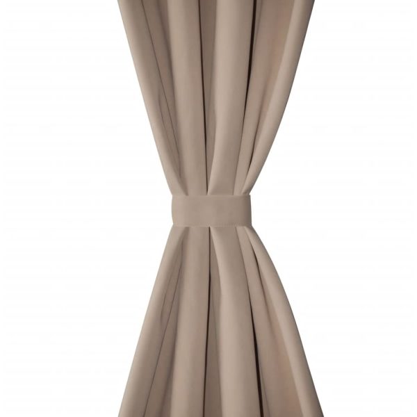 Cortinas opacas com anéis metálicos, 2 peças,135 x 245 cm, creme - Image 3