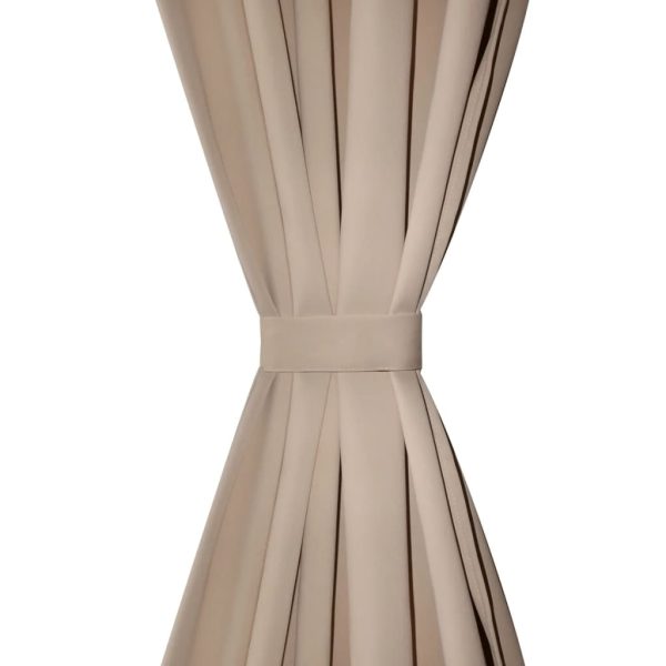 Cortinas opacas + barra de franzir 2 pcs 135 x 245 cm creme - Image 3