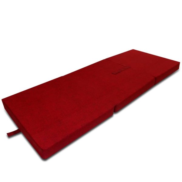 Colchão de espuma dobrável em 3 190 x 70 x 9 cm vermelho - Image 3