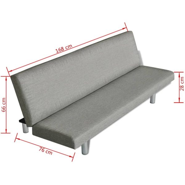 Sofá-cama poliéster cinzento - Image 6