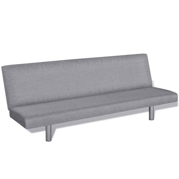 Sofá-cama poliéster cinzento claro - Image 2