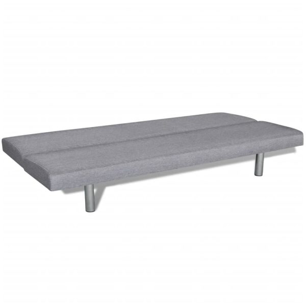 Sofá-cama poliéster cinzento claro - Image 3
