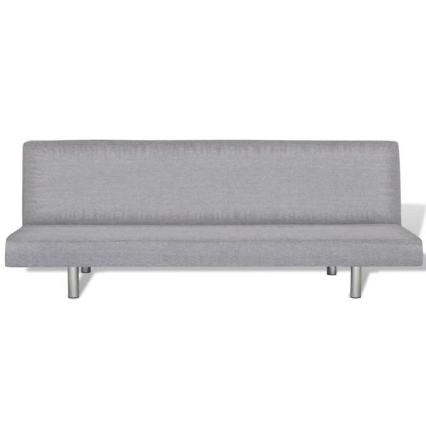 Sofá-cama poliéster cinzento claro - Image 4