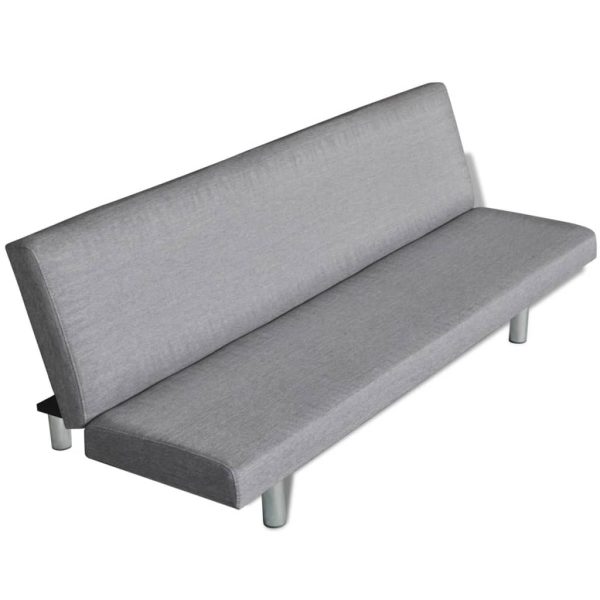 Sofá-cama poliéster cinzento claro - Image 5