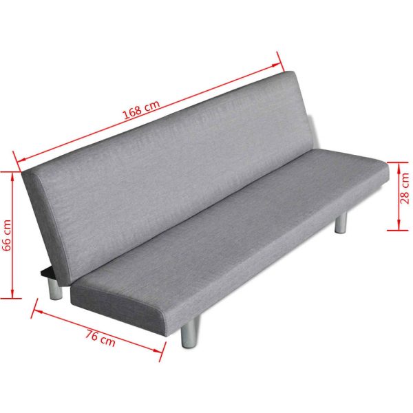 Sofá-cama poliéster cinzento claro - Image 6