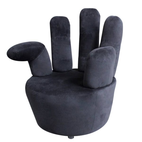 Cadeira em forma de mão veludo preto - Image 3
