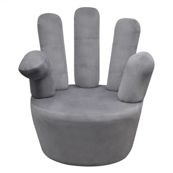 Cadeira em forma de mão veludo cinzento - Image 2