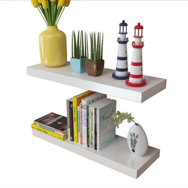 Prateleiras de parede para livros/DVD MDF branco - Image 4