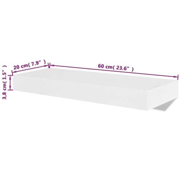 Prateleiras de parede para livros/DVD MDF branco - Image 5