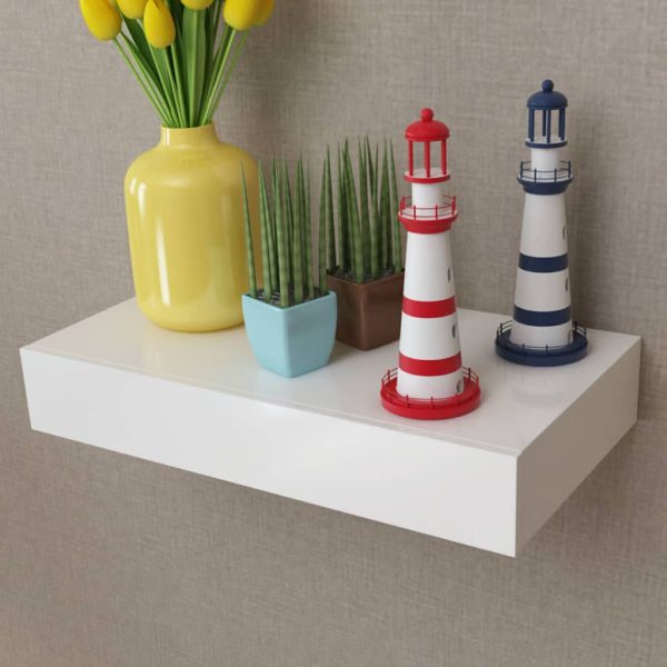 Prateleira de parede c/ 1 gaveta para livros/DVD MDF branco - Image 5