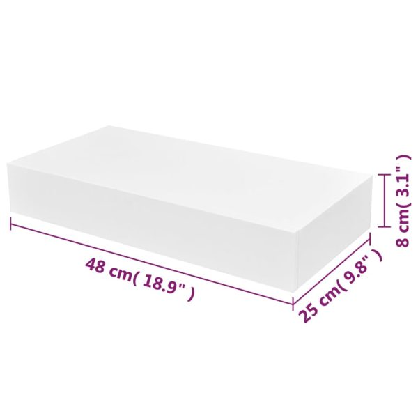 Prateleira de parede c/ 1 gaveta para livros/DVD MDF branco - Image 6