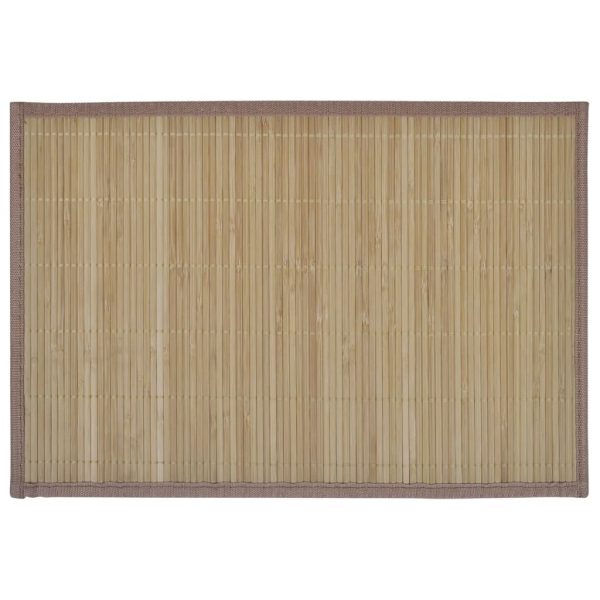 Individuais de mesa em bambu 6 pcs 30 x 45 cm castanho - Image 2