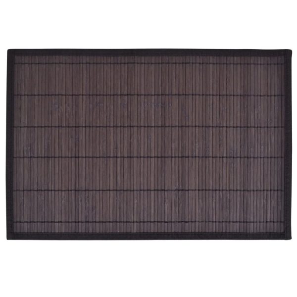 Individuais de mesa bambu 6 pcs 30x45 cm castanho-escuro - Image 2