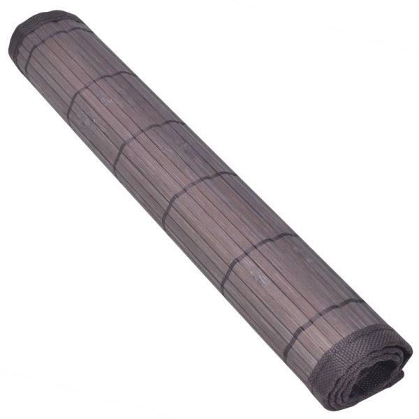 Individuais de mesa bambu 6 pcs 30x45 cm castanho-escuro - Image 3