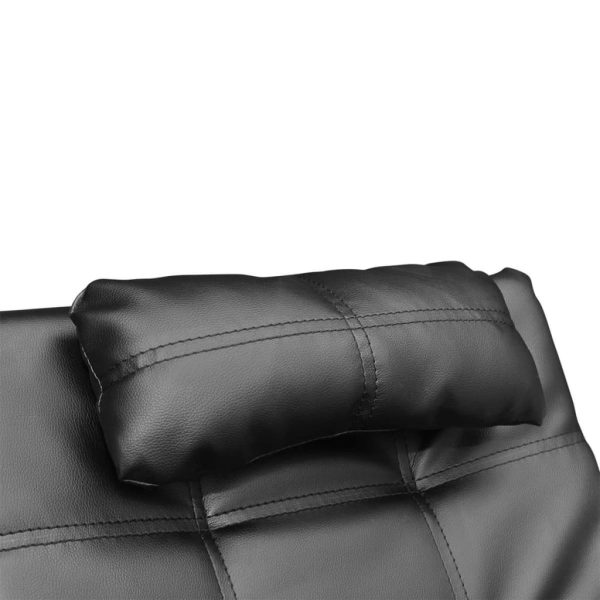 Chaise longue com almofada couro artificial preto - Image 4