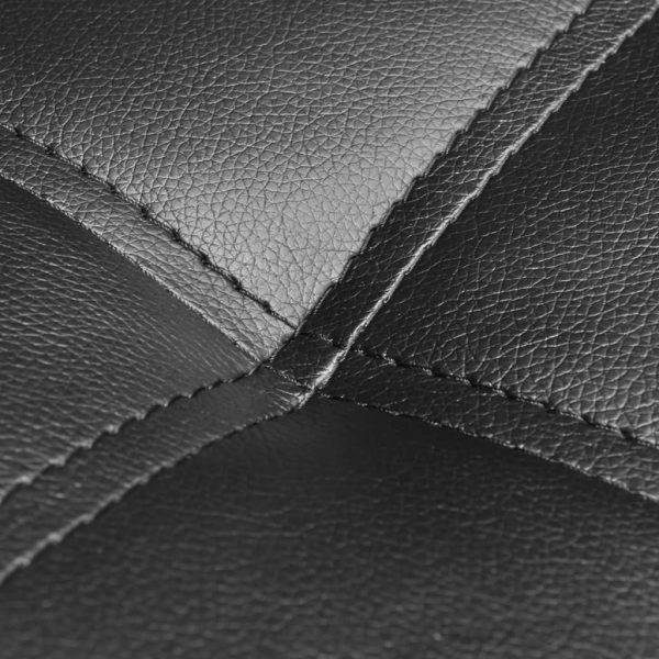 Chaise longue com almofada couro artificial preto - Image 6