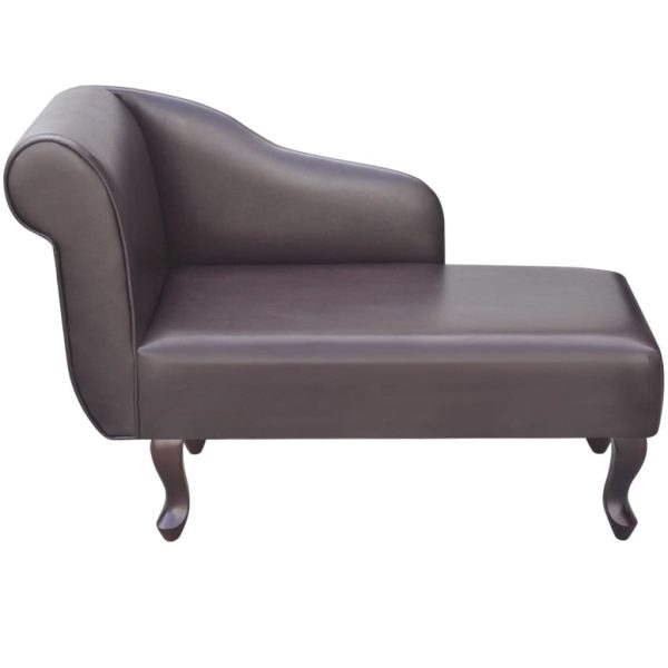 Chaise longue couro artificial castanho - Image 2