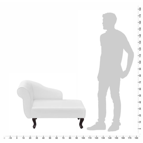 Chaise longue couro artificial branco - Image 5
